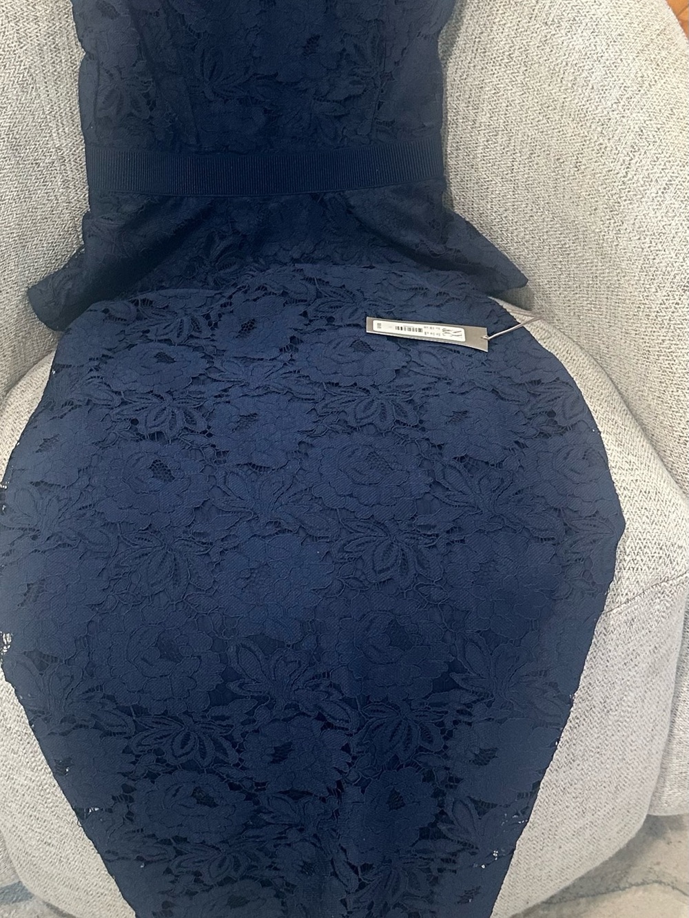 New York & Company Eva Mendes Navy Lace Dress
